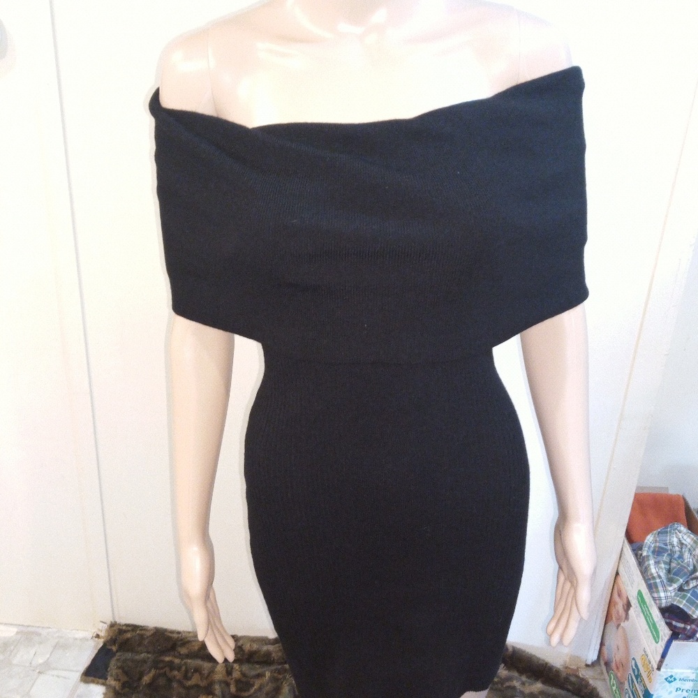 Off shoulder sweater dress